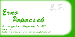 erno papacsek business card